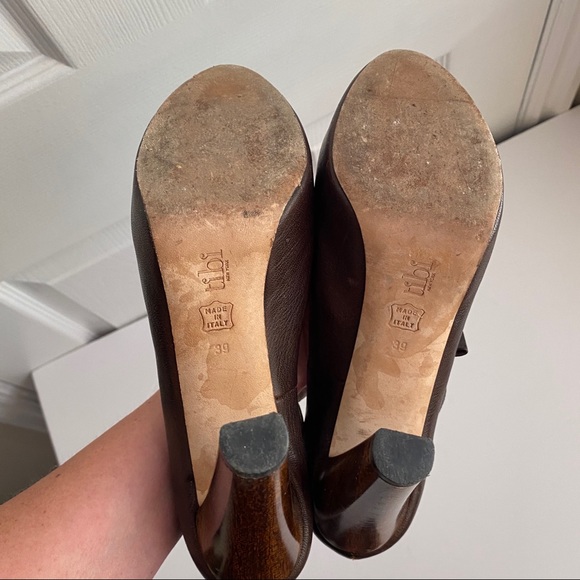 Tibi Brown Platform Heels with Bow Detail Sz 39 - Picture 9 of 10